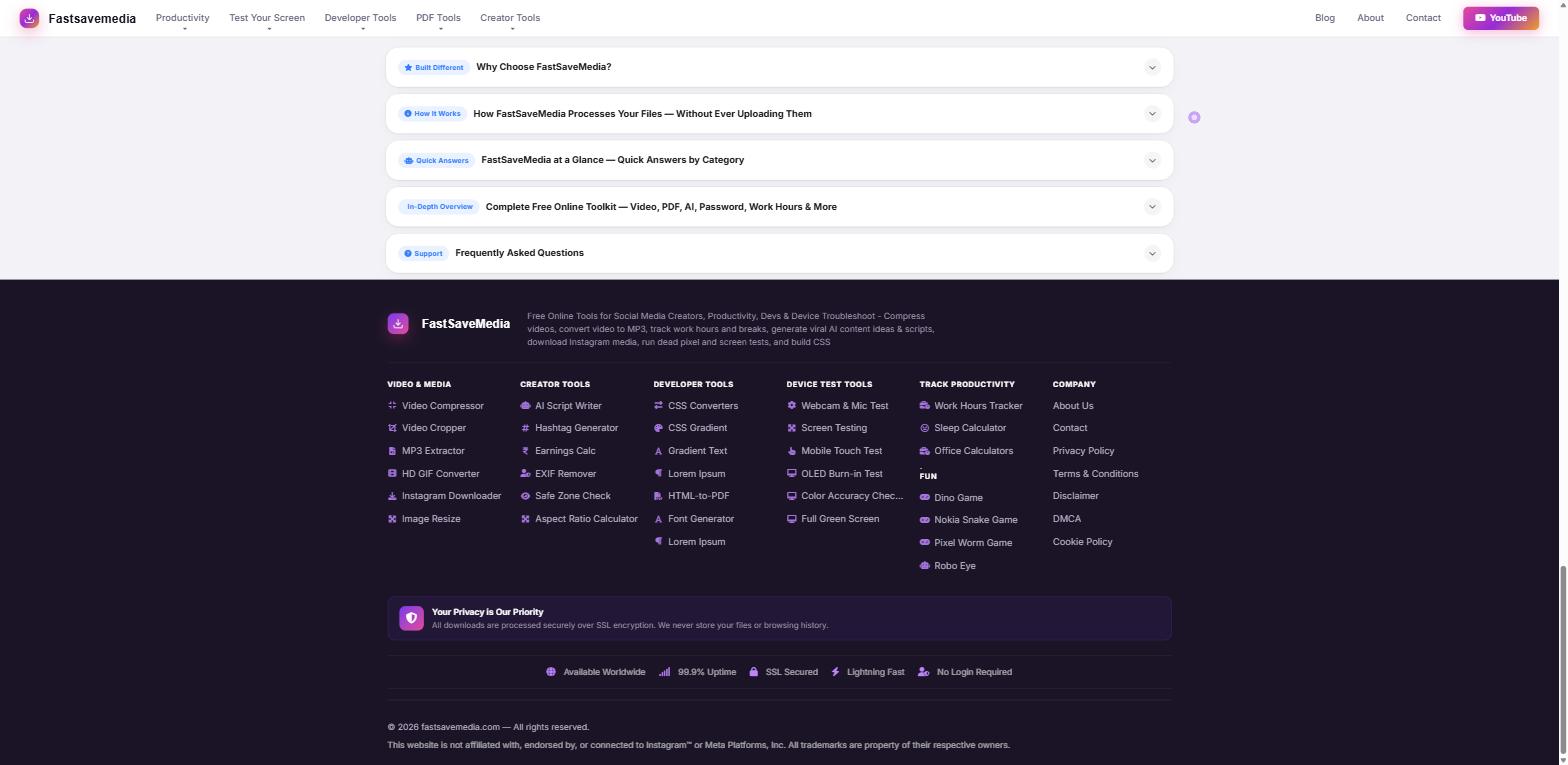 Site A — the same site's own homepage and full footer, scrolled to the bottom: no reviews section, no testimonials, no review widget anywhere